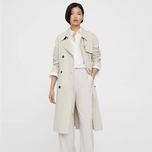 Theory Double Breasted Trench Coat - Sand